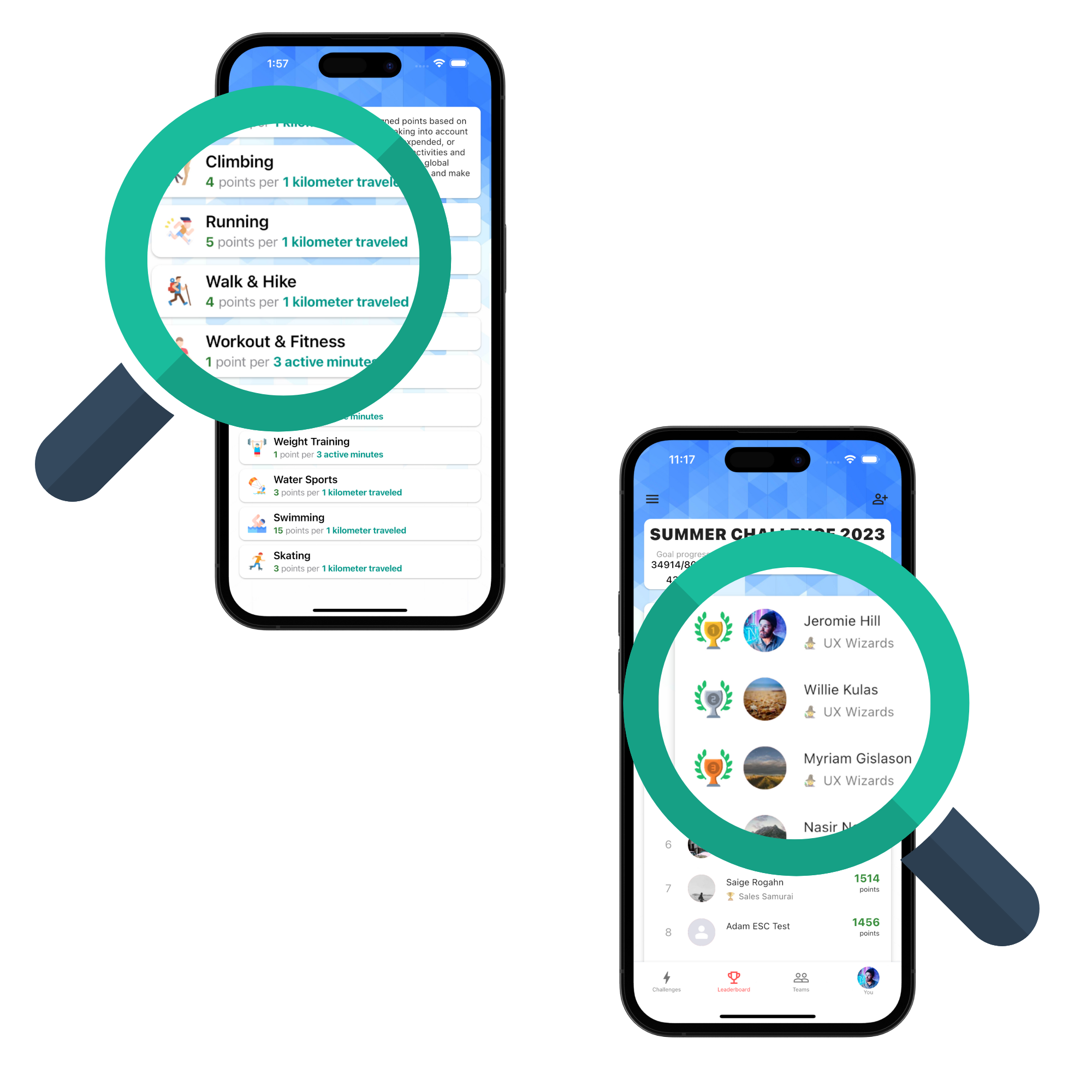 image showing leaderboard screen form our mobile app